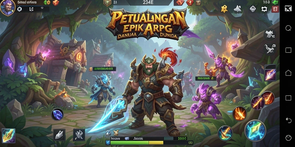 Tangkapan layar menunjukkan aksi mendebarkan dalam gameplay ARPG 234E.