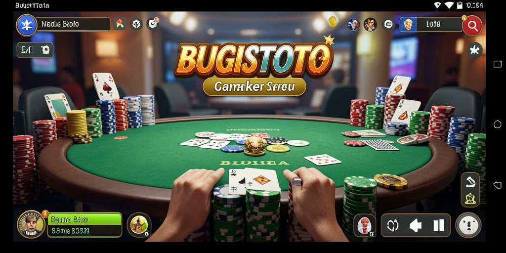 Tampilan gameplay poker yang mendebarkan di BUGISTOTO.