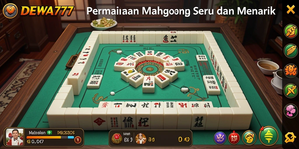 Screenshot DEWA777 menampilkan gameplay Mahjong yang seru dan menantang.