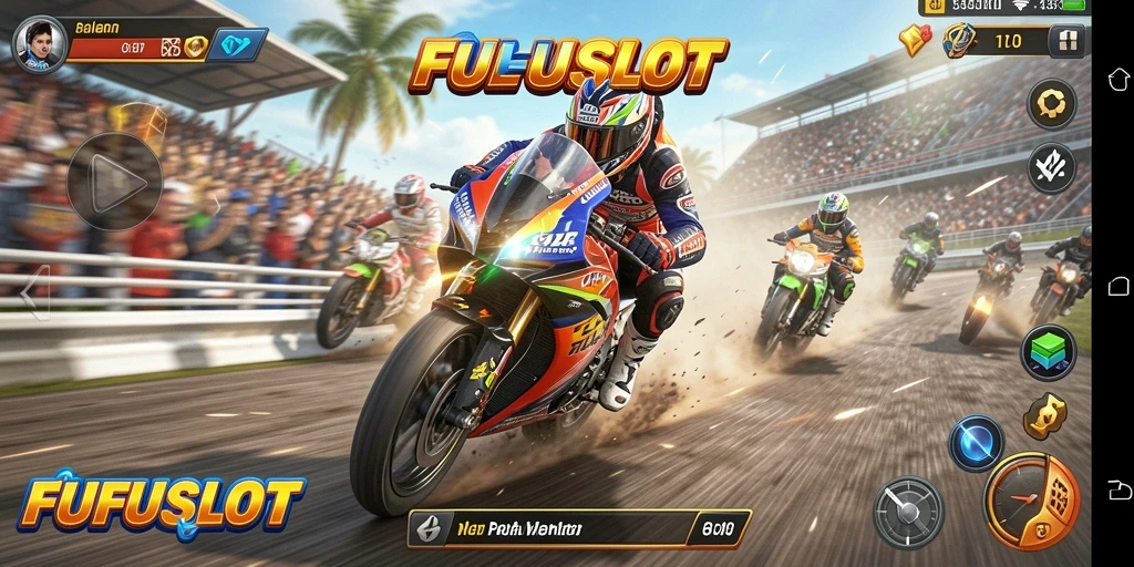 Gambaran gameplay balapan motor yang seru dan penuh aksi