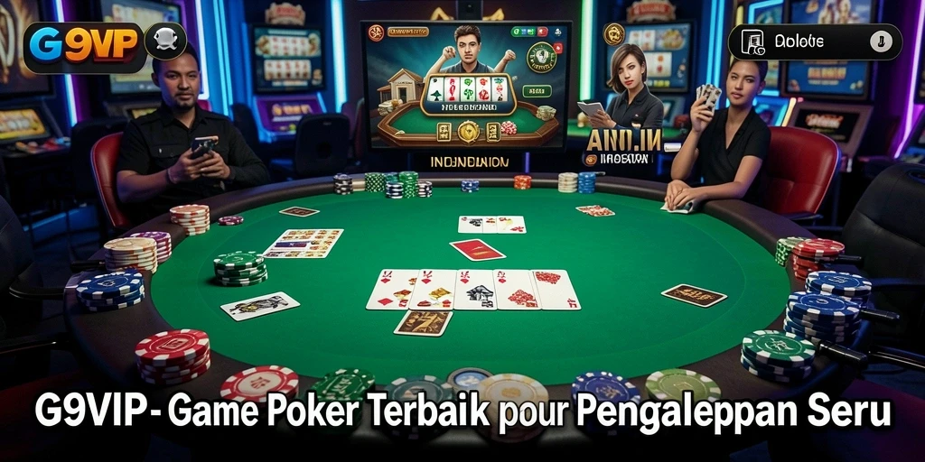 Tampilan gameplay seru dari G9VIP dengan meja Poker virtual.
