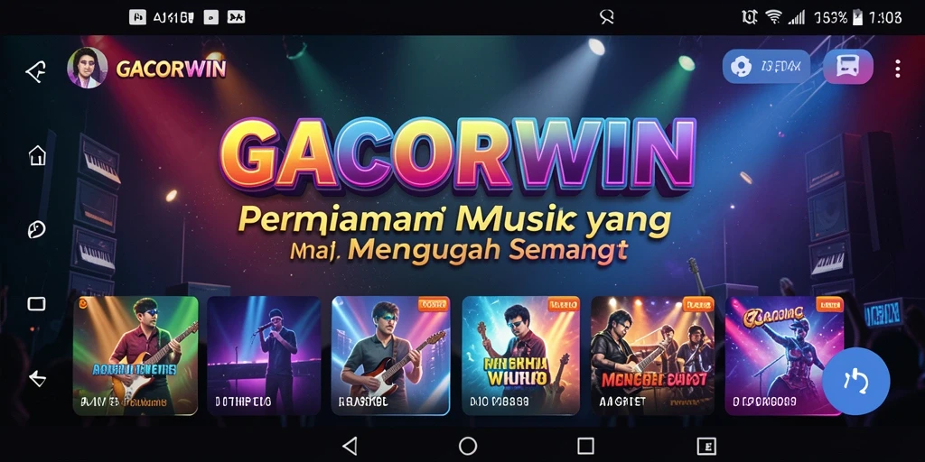 Tampilan gameplay GACORWIN dengan elemen musik yang interaktif.