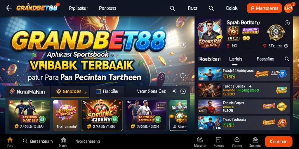Tampilan aplikasi GRANDBET88 dengan opsi taruhan yang lengkap.