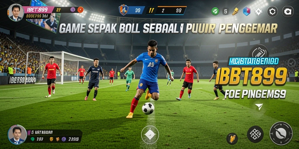 Screenshot utama menampilkan aksi seru pertandingan sepak bola di IBET899.