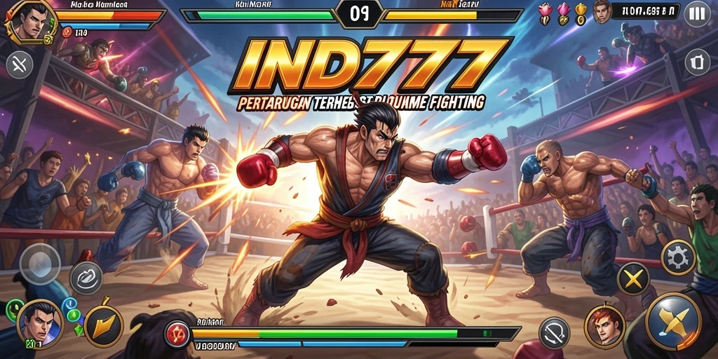 Screenshot yang menunjukkan pertarungan seru di IND777.