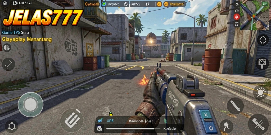 Screenshot JELAS777 yang menampilkan aksi tembak-menembak intens.
