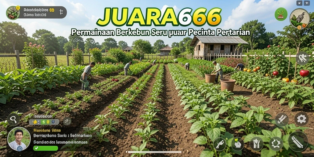 Tampilan menarik gameplay JUARA666 dengan kebun yang indah.