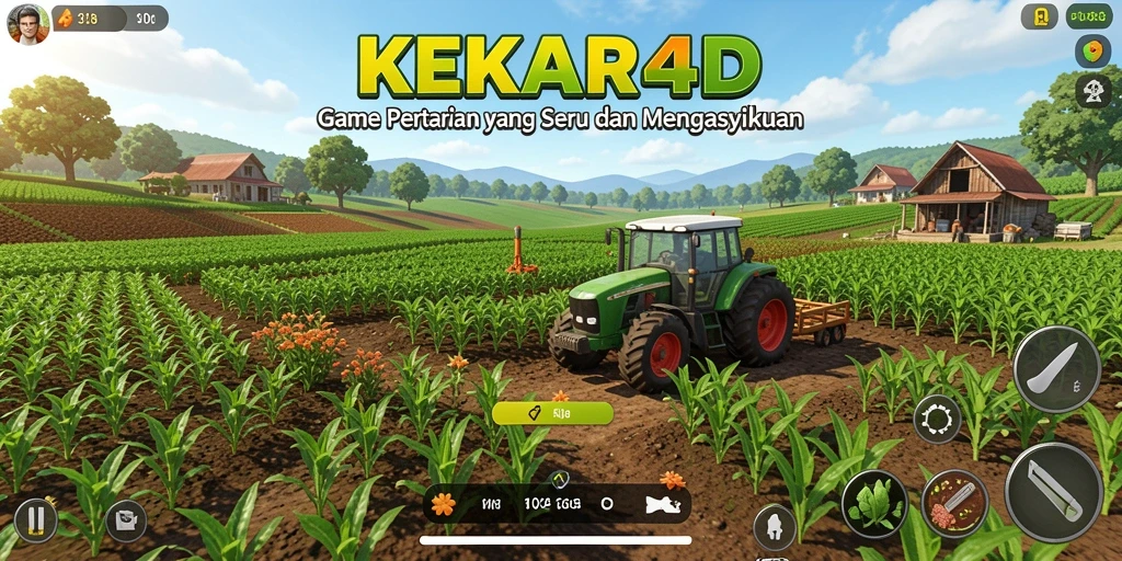 Tampilan gameplay menarik dari KEKAR4D saat mengelola ladang pertanian.