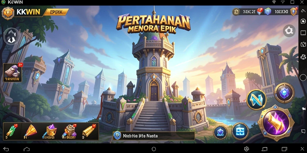 Screenshot KKWIN menampilkan aksi seru Tower Defense yang menegangkan.