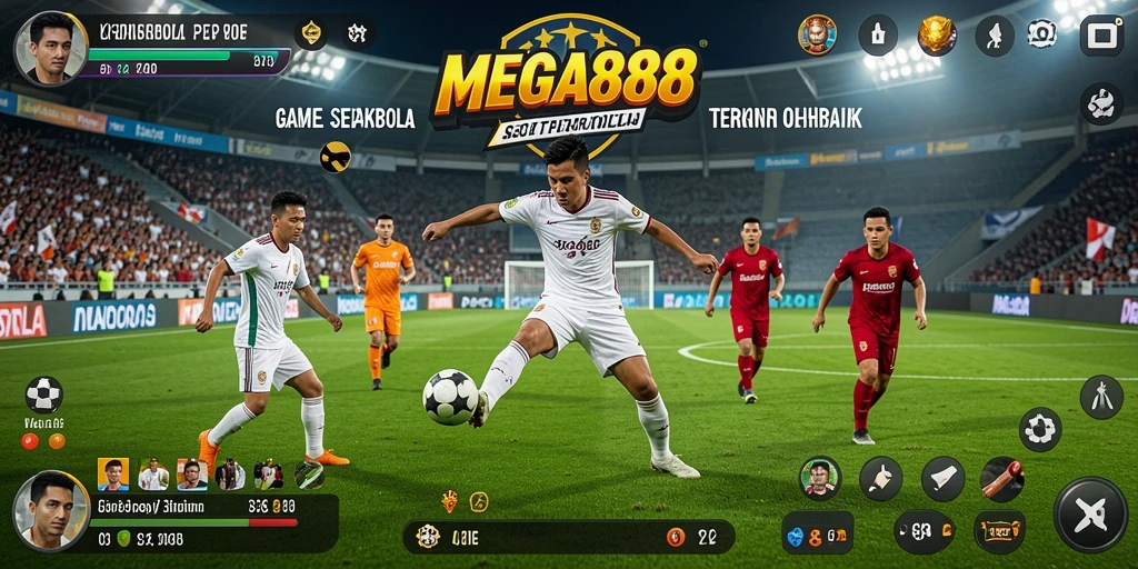 Tampilan gameplay MEGA888 yang menawan di lapangan sepakbola.