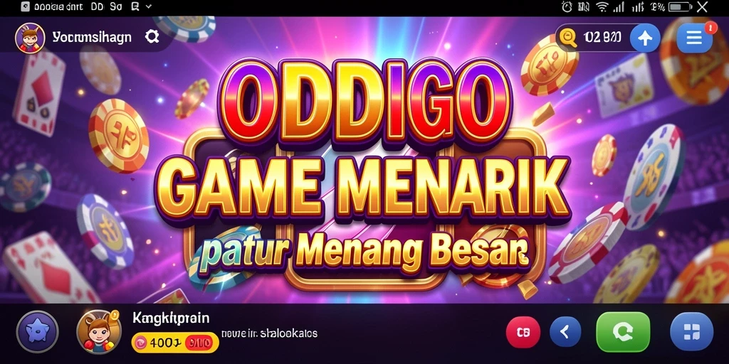 Tampilan gameplay ODDIGO dengan gulungan slot yang menarik.