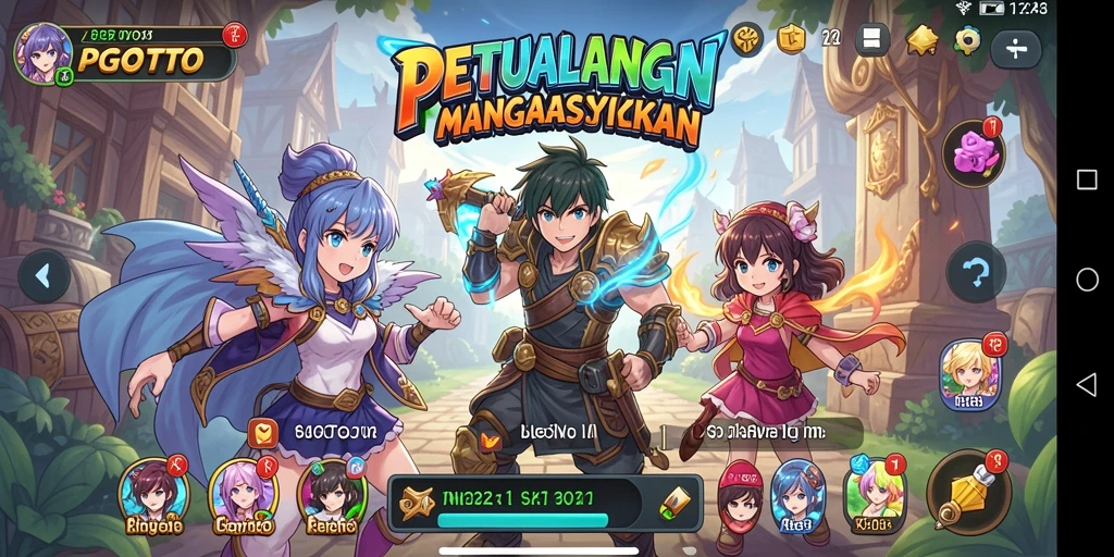 Tampilan gameplay PGTOTO dengan karakter anime yang menawan.