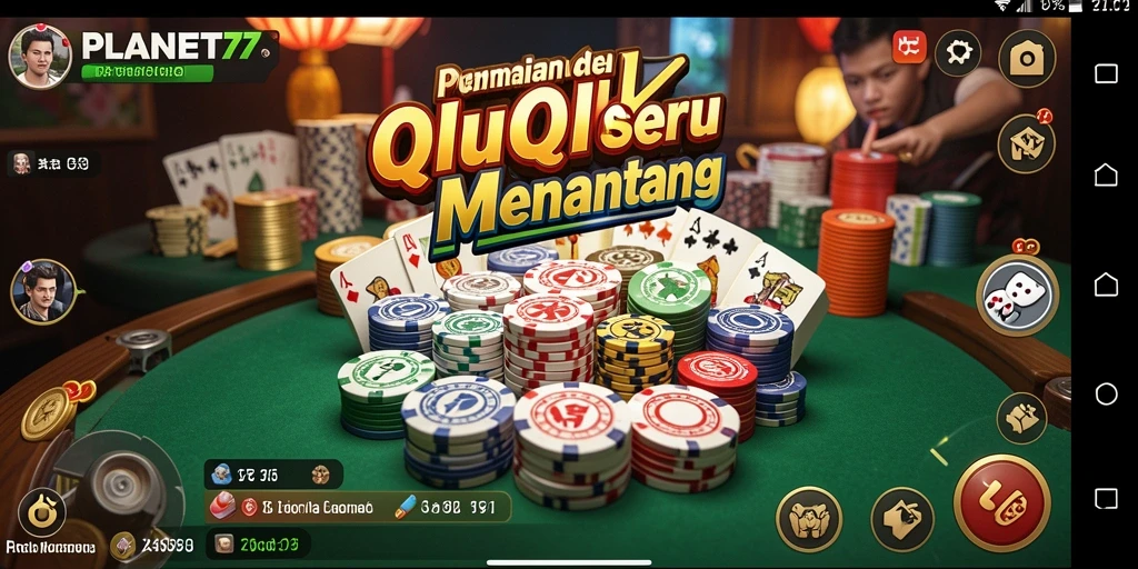 Screenshot PLANET77 menampilkan gameplay seru QiuQiu.
