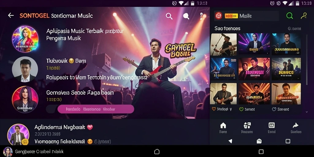 Tampilan gameplay aplikasi musik SONTOGEL yang menarik dan interaktif.